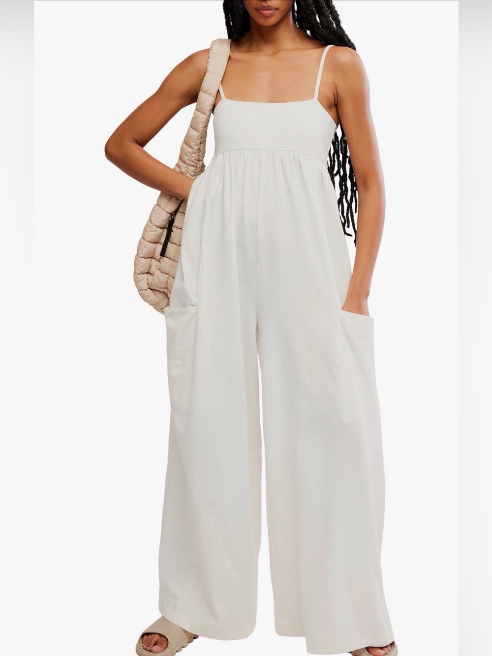Free people movement ivory NWT $80 hotshot strappy onesie